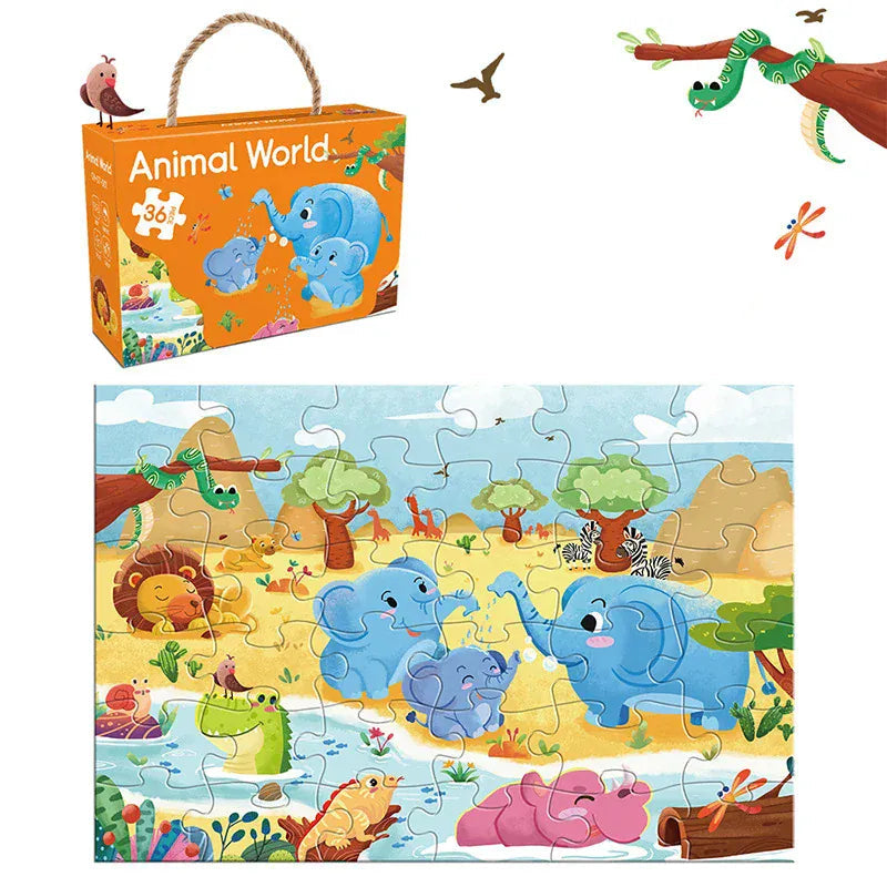 puzzle boite transportable 5 ans I boutique1one Animal World