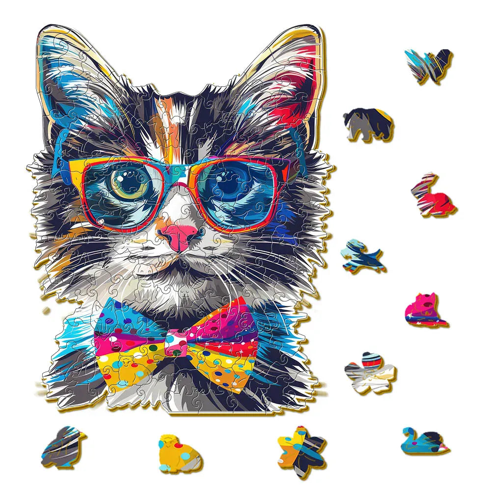 puzzle chat à lunette I boutique1one