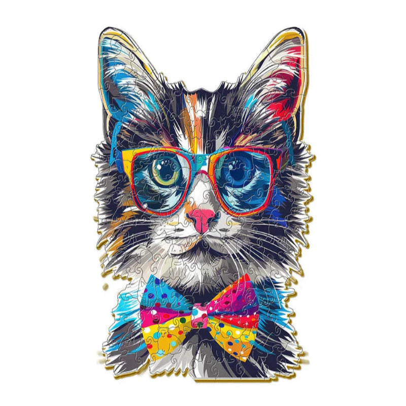 puzzle chat à lunette I boutique1one H472-A4