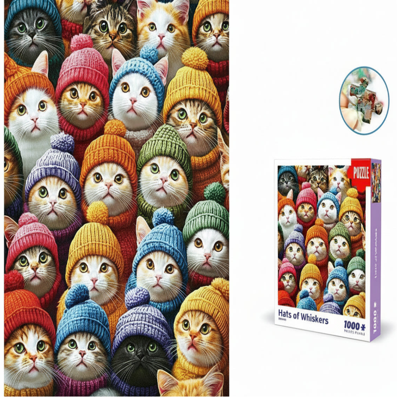 puzzle chat avec bonnet I boutique1one Cat Collection