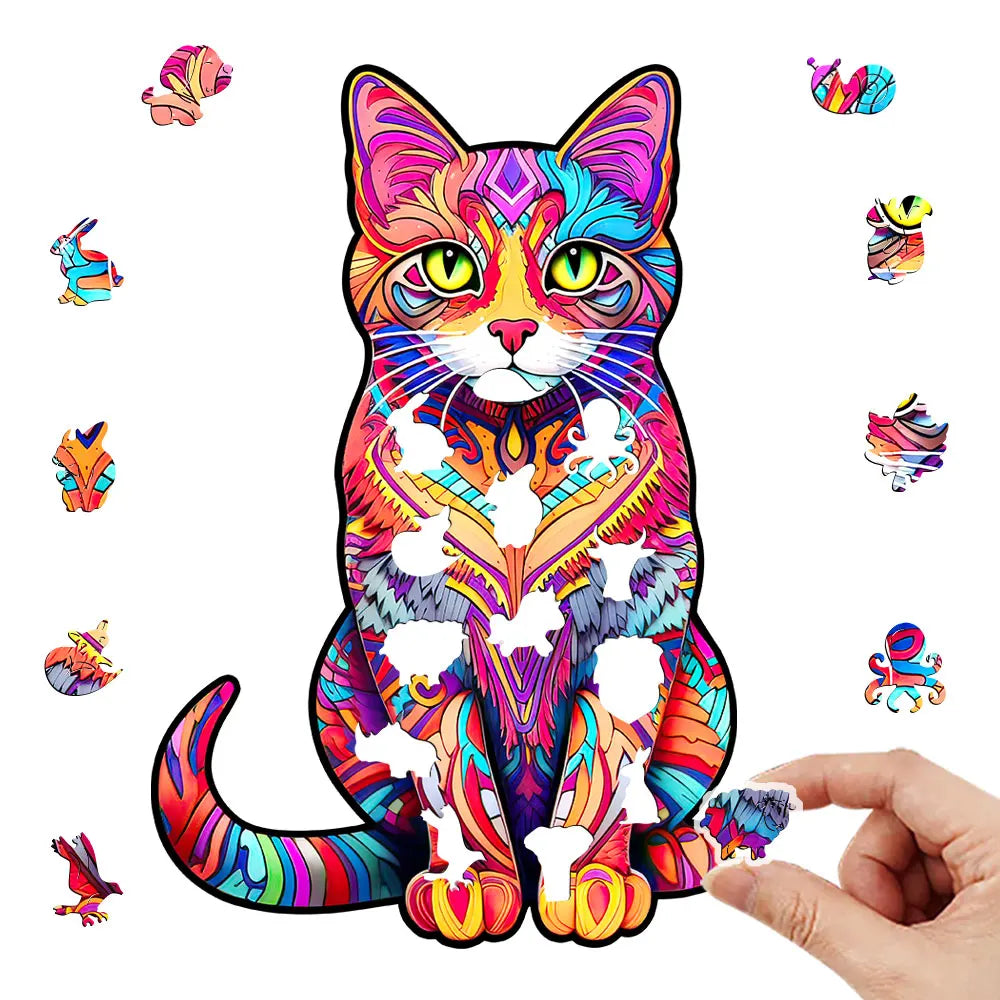 puzzle chat haut en couleur I boutique1one