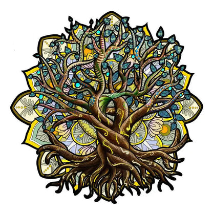 puzzle circulaire coloré mandala et autres I Full Puzzle ARBRE ET MANDALA ≈100 PCS