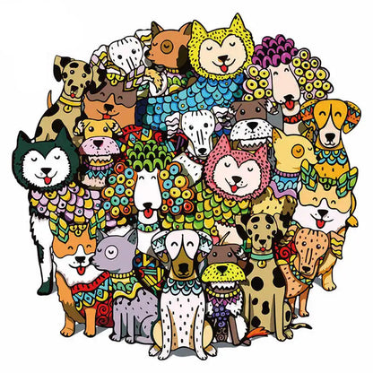 puzzle circulaire coloré mandala et autres I Full Puzzle CHIENS ≈200 PCS