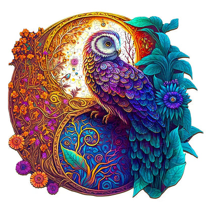puzzle circulaire coloré mandala et autres I Full Puzzle CHOUETTE COLOÉE ≈300 PCS