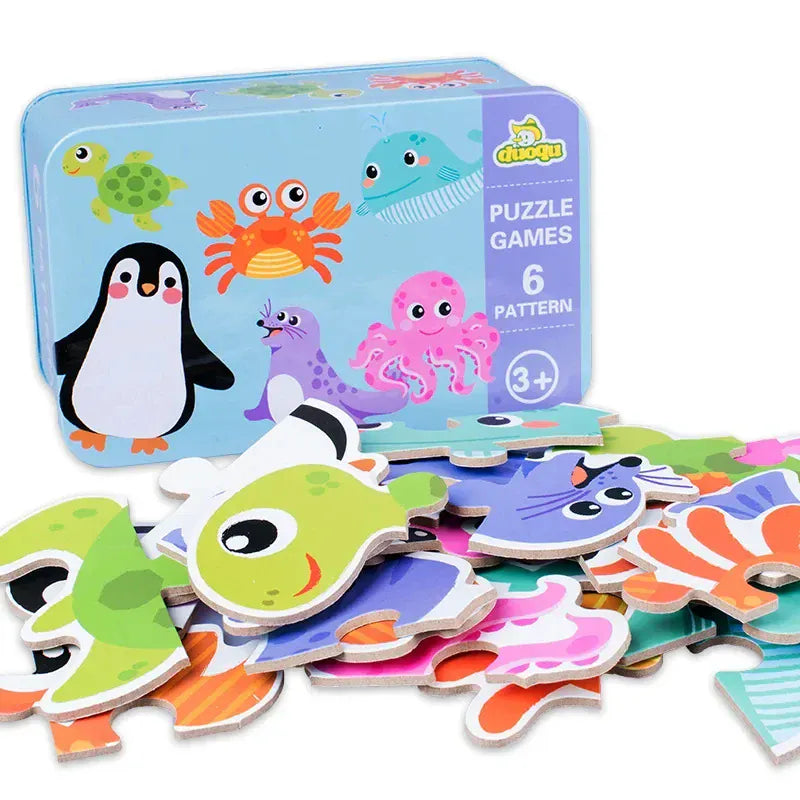 puzzle d'animaux transportables boite en metal I boutique1one