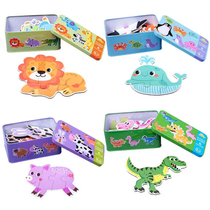 puzzle d'animaux transportables boite en metal I boutique1one