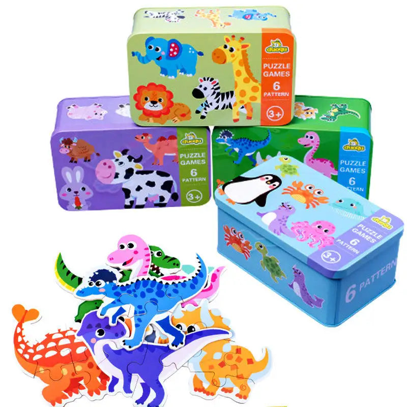 puzzle d'animaux transportables boite en metal I boutique1one