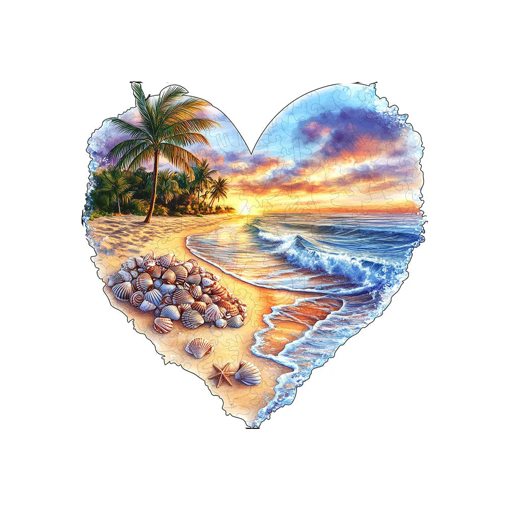puzzle d'une île en forme de coeur I boutique1one Z215-L