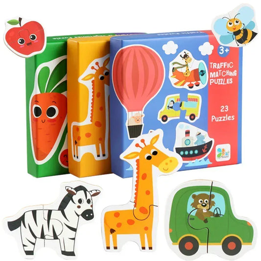 puzzle de 2 pièces animaux fruits légumes et autres I boutique1one