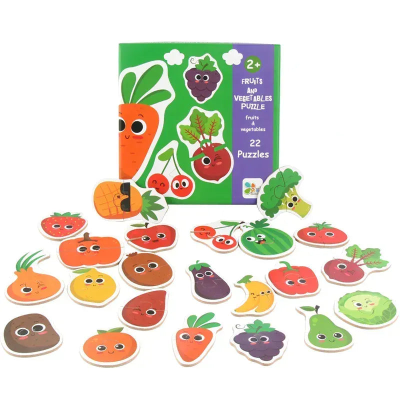 puzzle de 2 pièces animaux fruits légumes et autres I boutique1one Vegetables