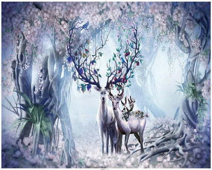 puzzle de différent modèle I Full Puzzle CERF DANS LA BRUME / 75cm/50cm