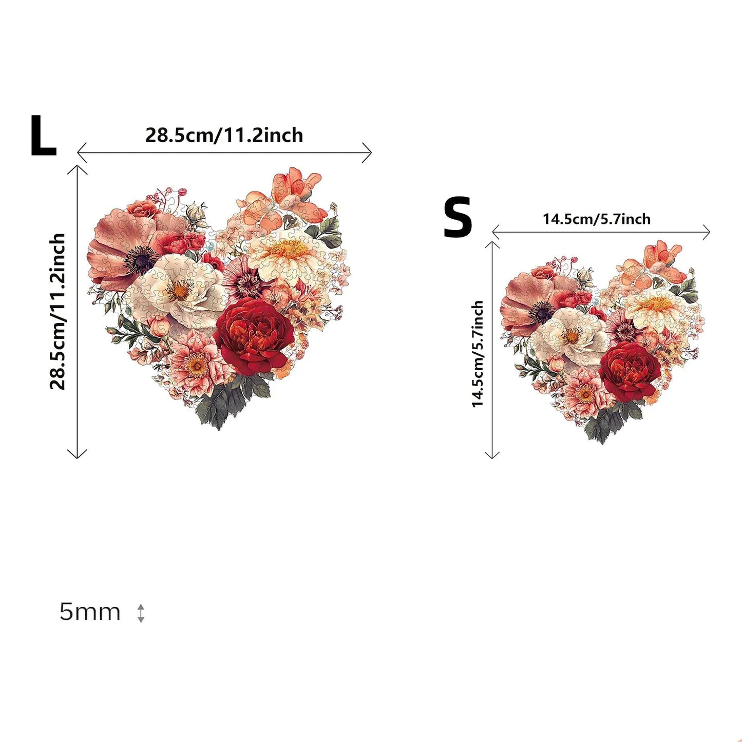 puzzle de fleur en coeur I boutique1one