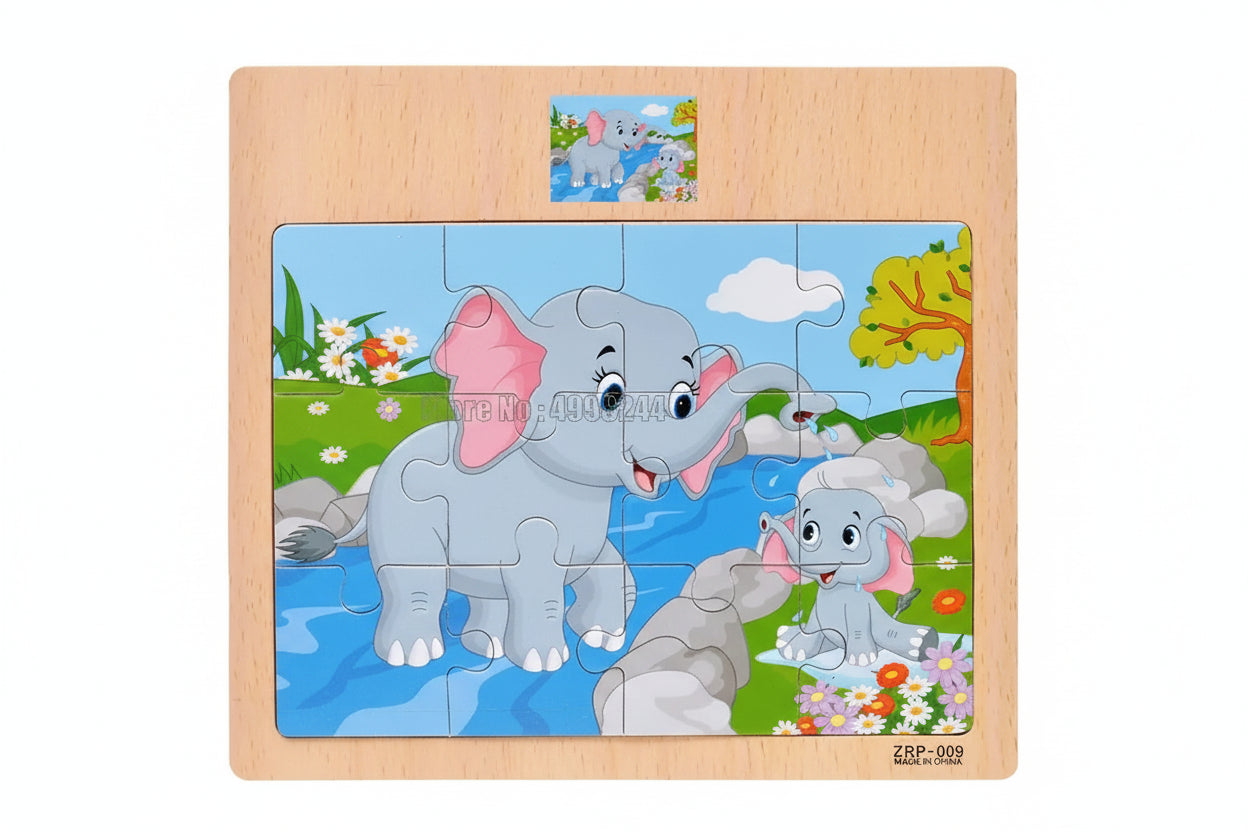 puzzle en bois 12 pièces moto animaux et autres I boutique1one 1
