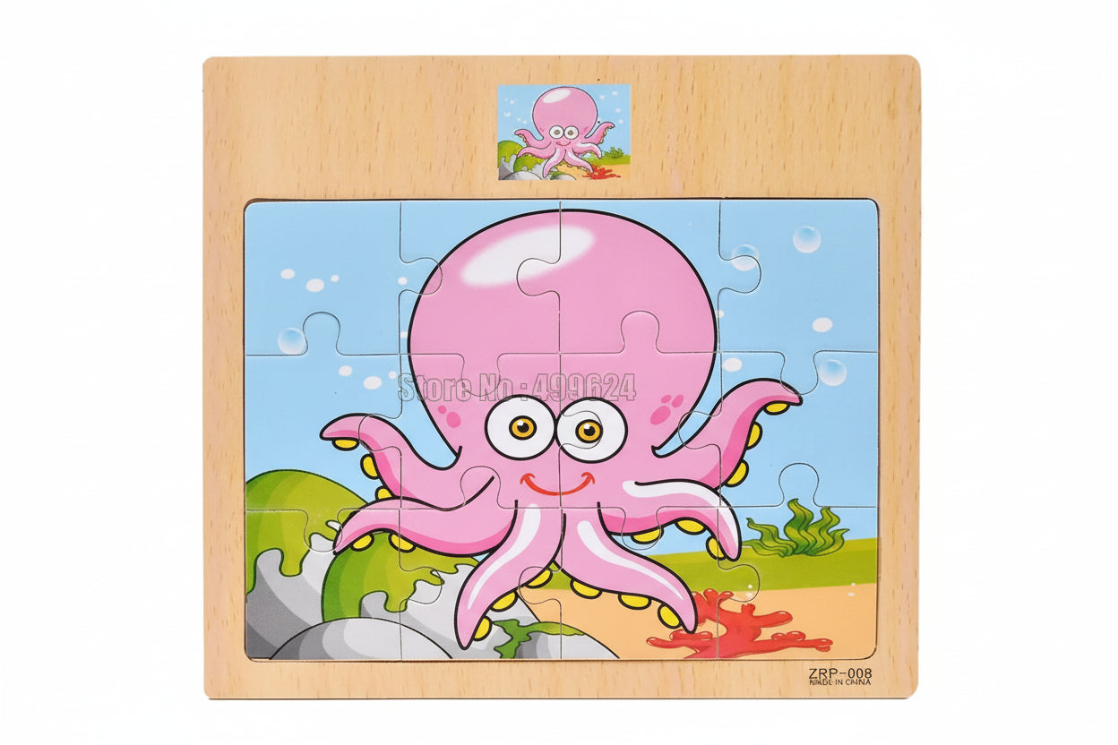 puzzle en bois 12 pièces moto animaux et autres I boutique1one 11
