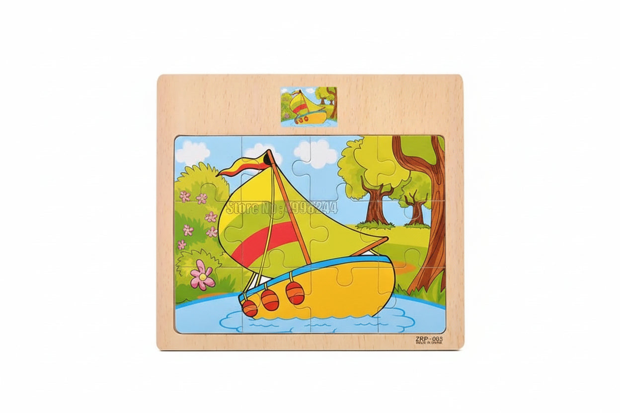 puzzle en bois 12 pièces moto animaux et autres I boutique1one 12