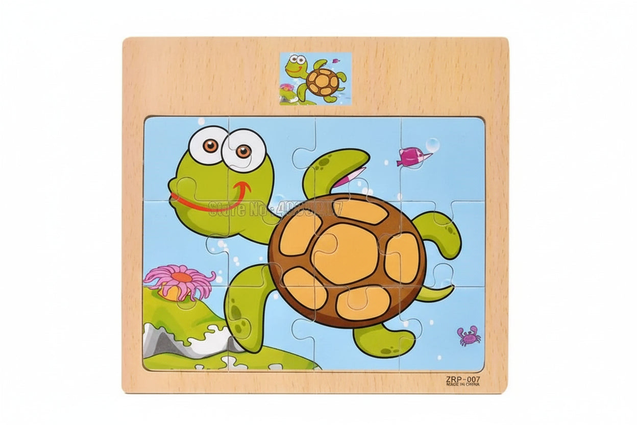 puzzle en bois 12 pièces moto animaux et autres I boutique1one 2