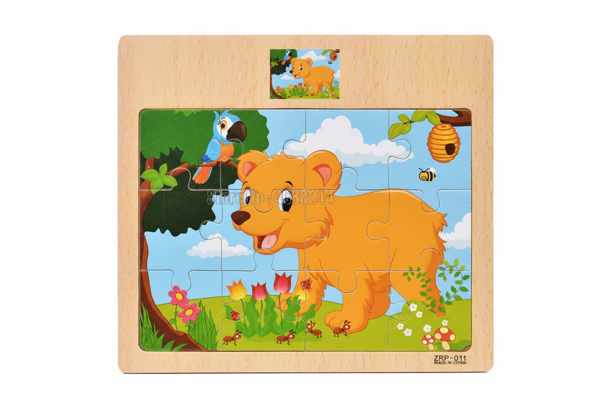 puzzle en bois 12 pièces moto animaux et autres I boutique1one 8