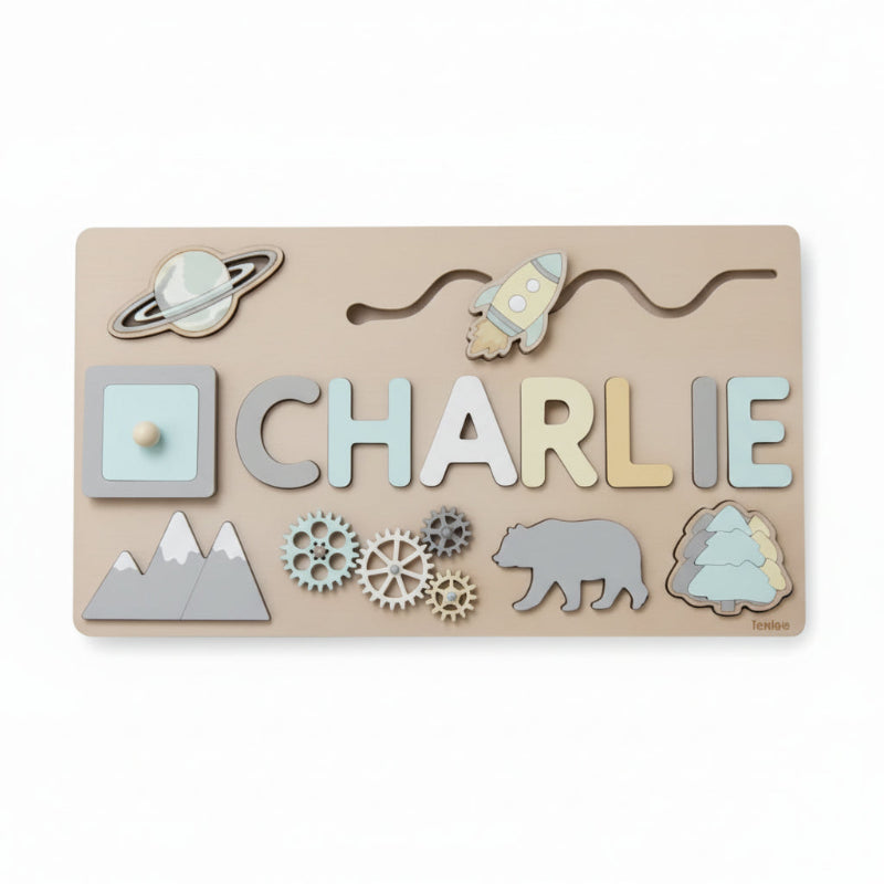 puzzle en bois pour enfant à personnaliser boy(1-6letter)