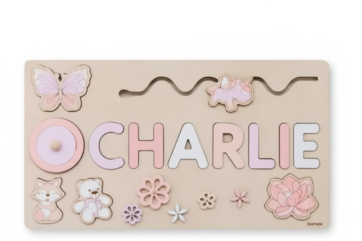 puzzle en bois pour enfant à personnaliser girls(1-6letter)