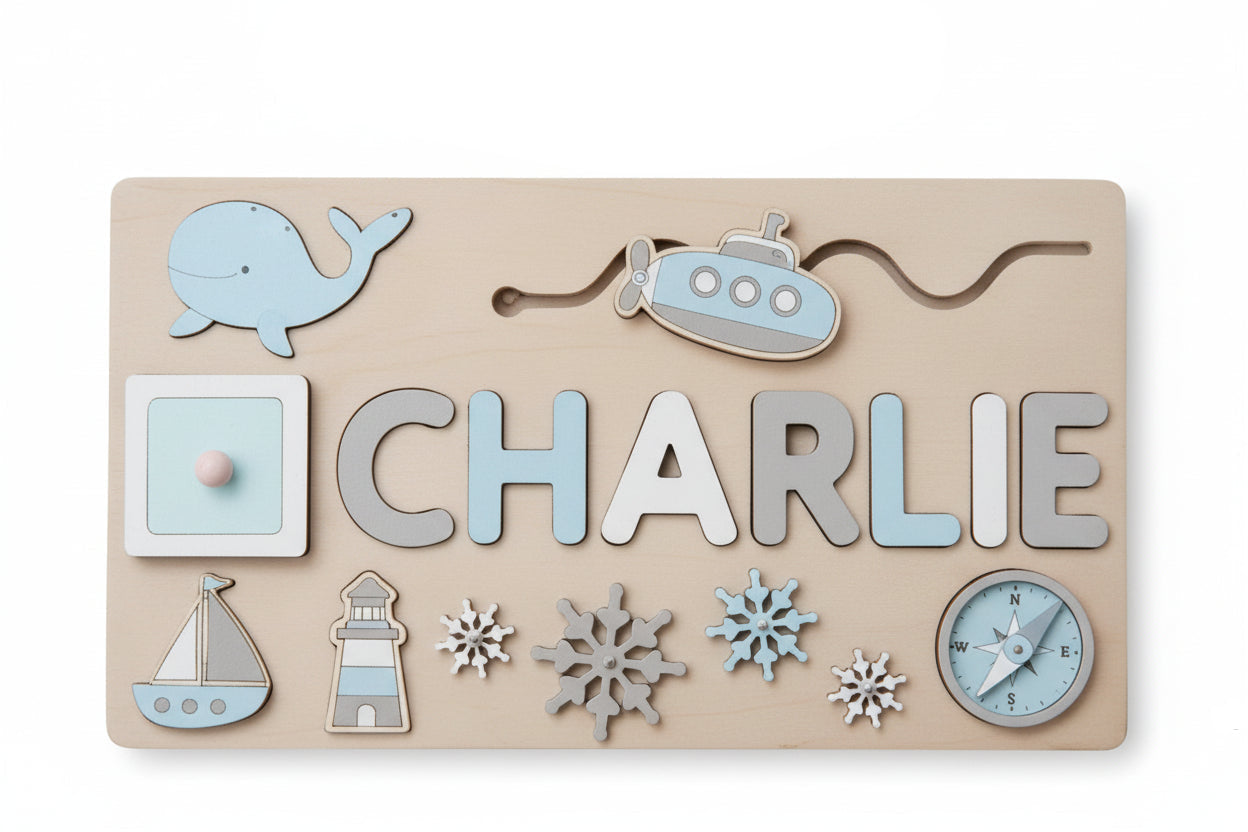 puzzle en bois pour enfant à personnaliser smoky (1-6letter)