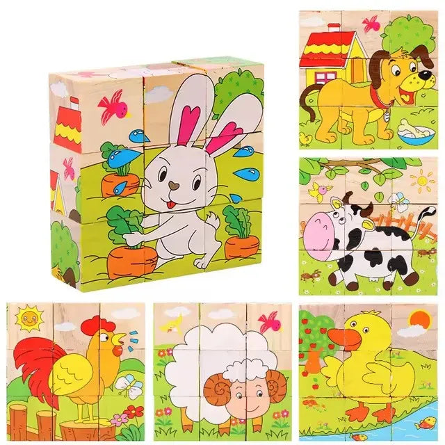 puzzle en cube adorable I boutique1one Farm animals