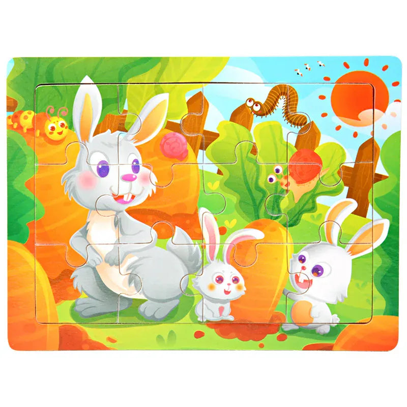 puzzle enfant coloré I boutique1one 12-rabbit Pulling Ra