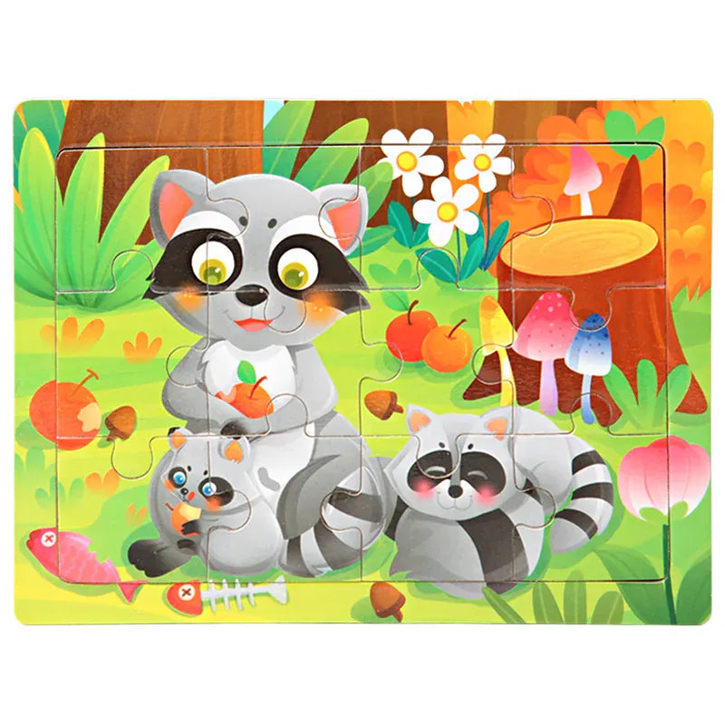 puzzle enfant coloré I boutique1one 22-raccoon
