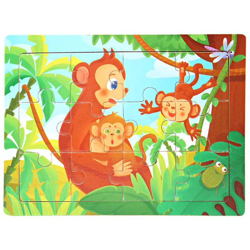 puzzle enfant coloré I boutique1one 24-monkey Mother