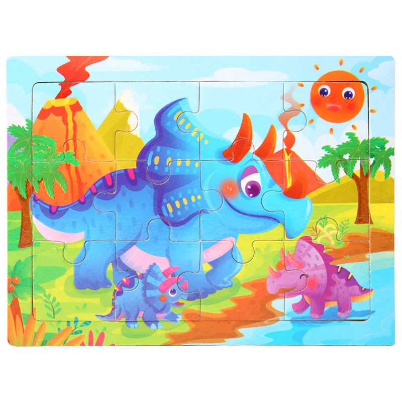 puzzle enfant coloré I boutique1one 3-triceratops