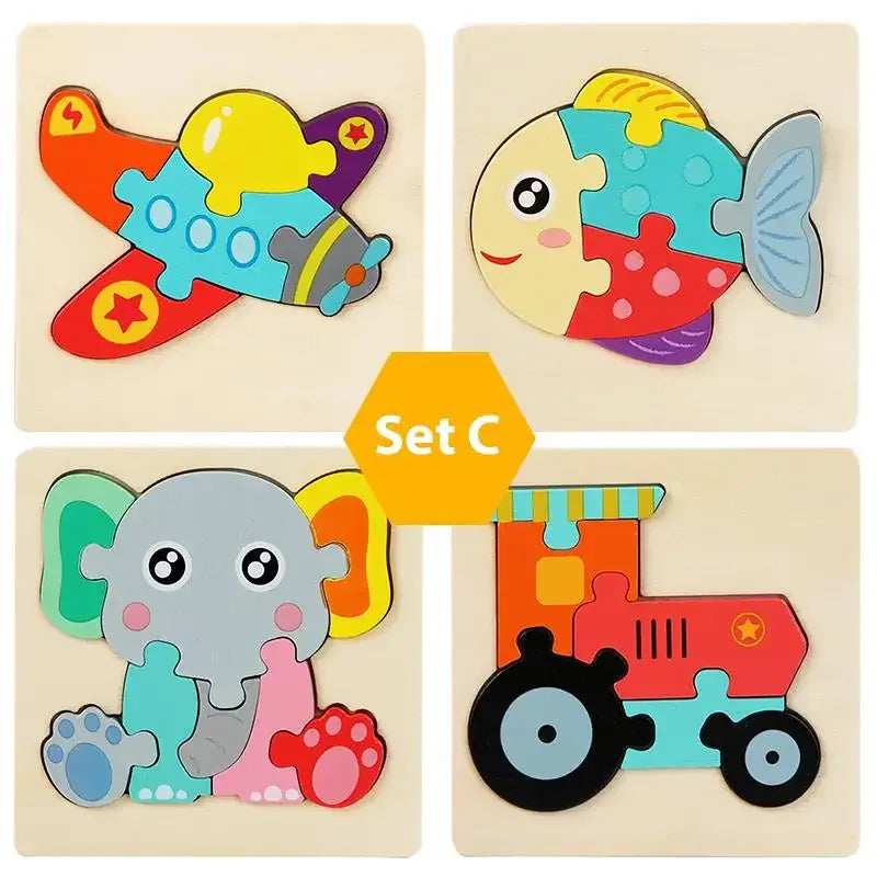 puzzle éveil animaux et autres I boutique1one Set C