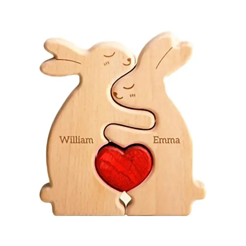 puzzle famille de lapin à personnalisé 2 / Fill in the custom