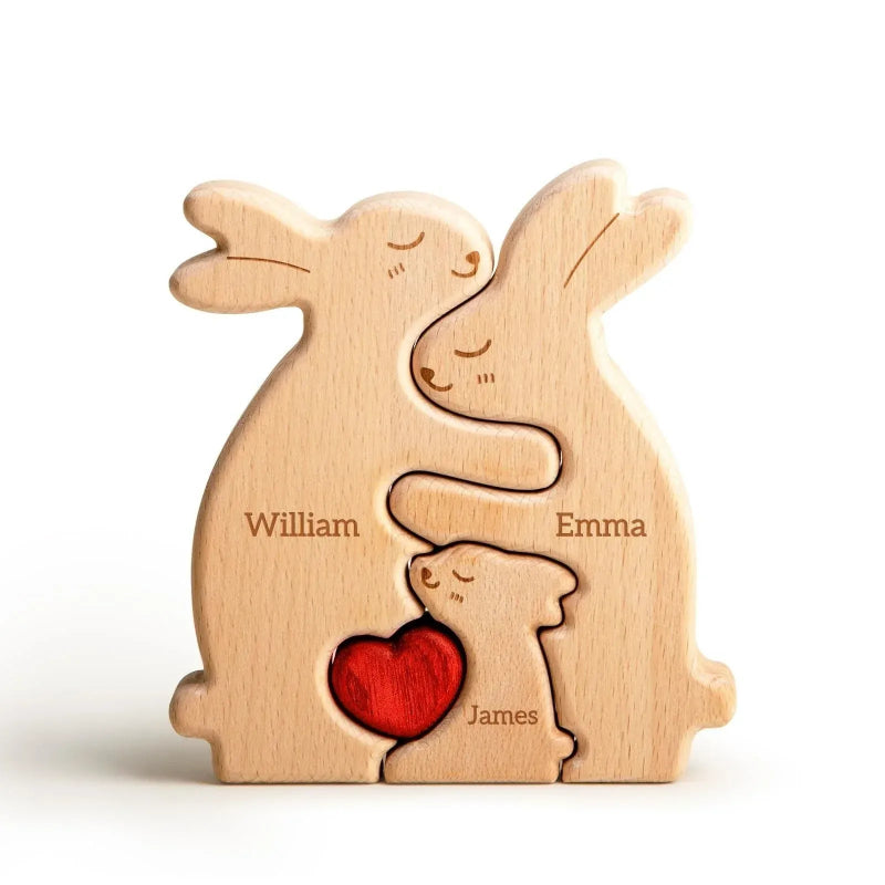 puzzle famille de lapin à personnalisé 3 / Fill in the custom
