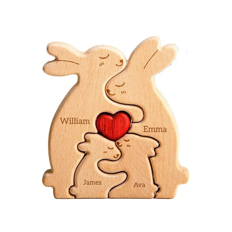 puzzle famille de lapin à personnalisé 4 / Fill in the custom