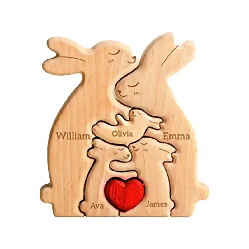 puzzle famille de lapin à personnalisé 5 / Fill in the custom