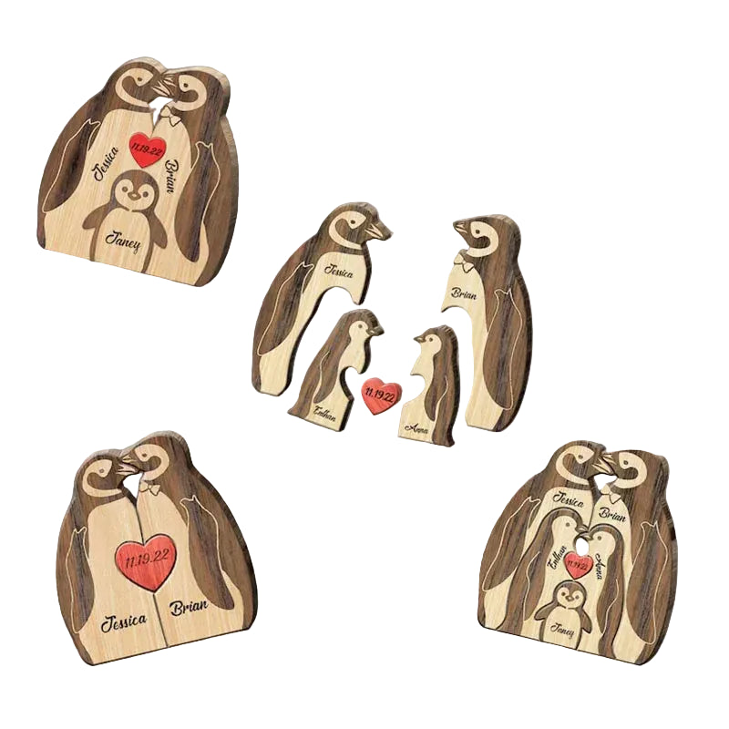 puzzle famille de pingouin à personnaliser