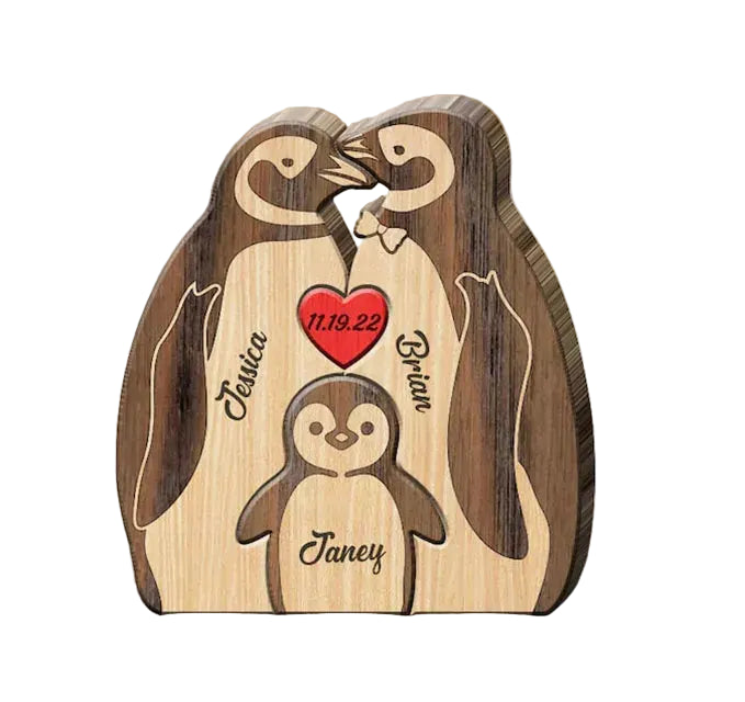 puzzle famille de pingouin à personnaliser Scarf Penguin 3