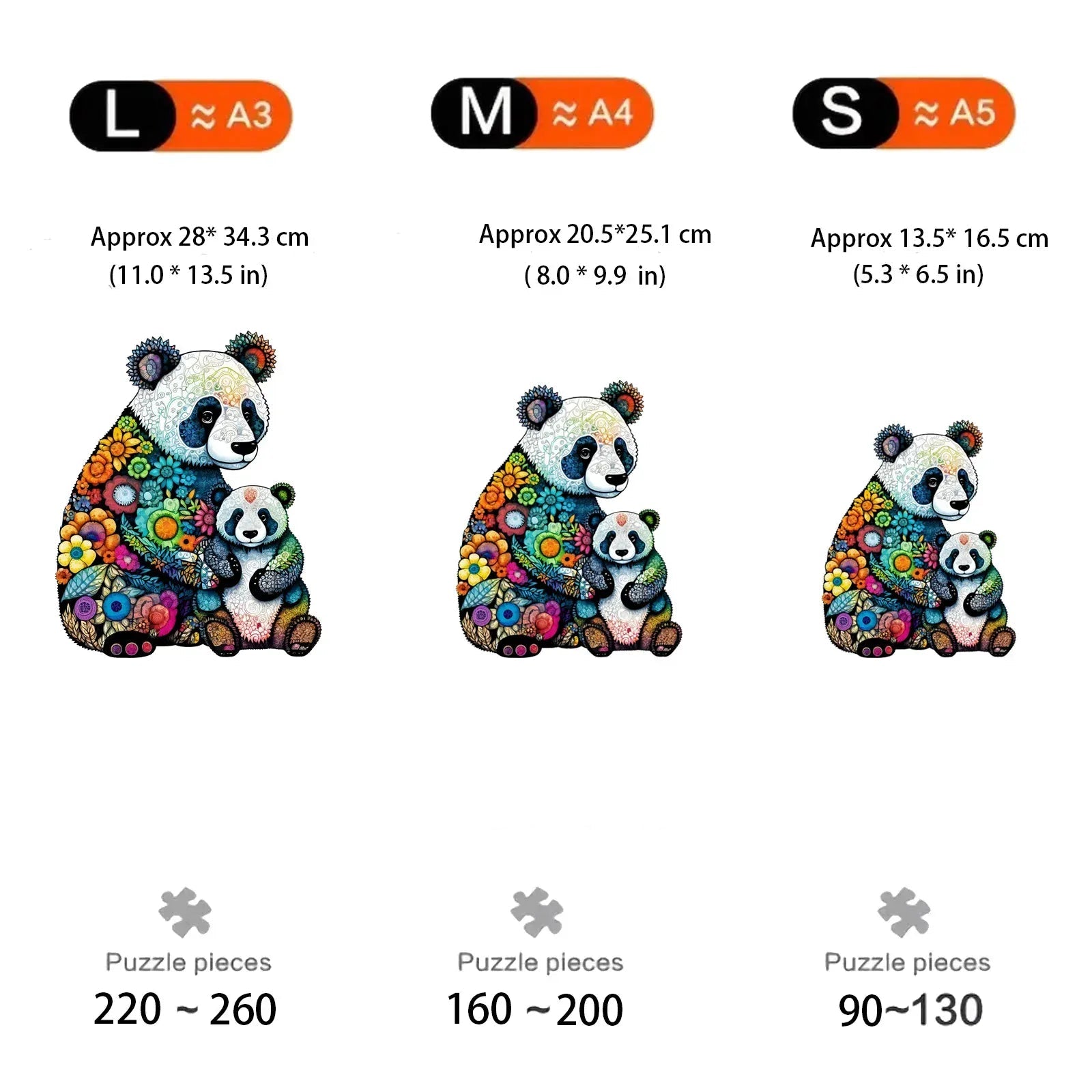 puzzle panda coloré I boutique1one