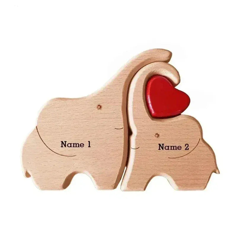 puzzle personnalisé en forme d'élèphant 2PCS / NO Personalized