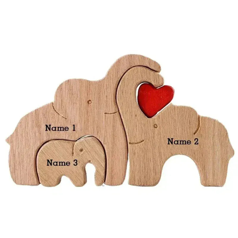 puzzle personnalisé en forme d'élèphant 3PCS / NO Personalized