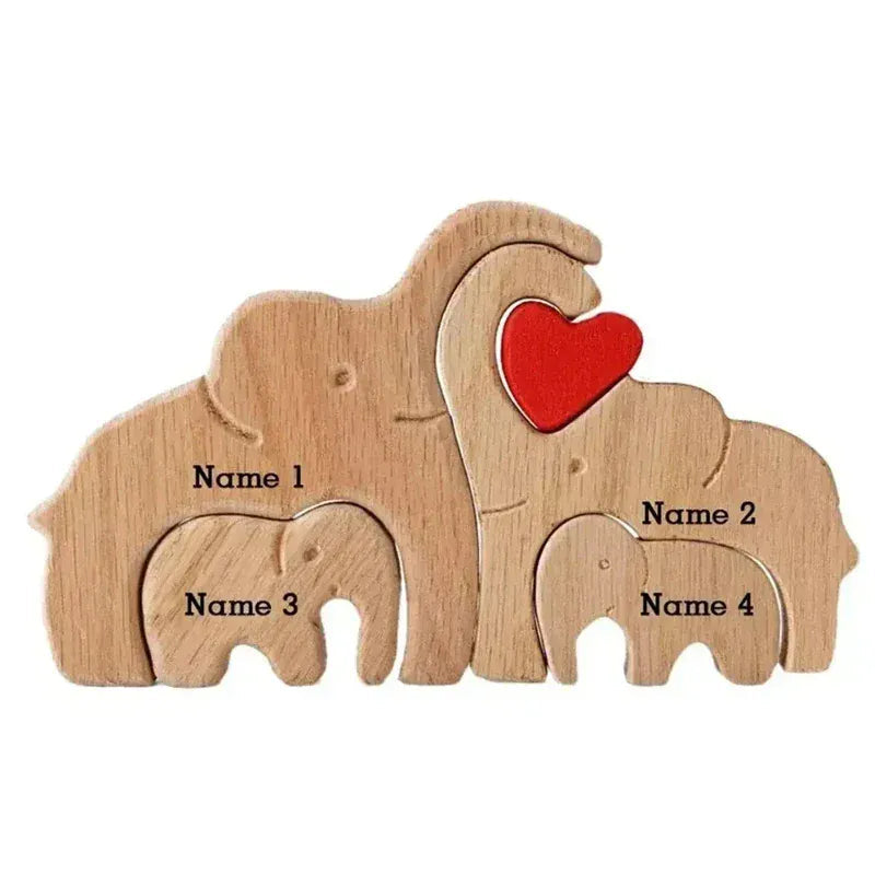 puzzle personnalisé en forme d'élèphant 4PCS / Personalized (Note)