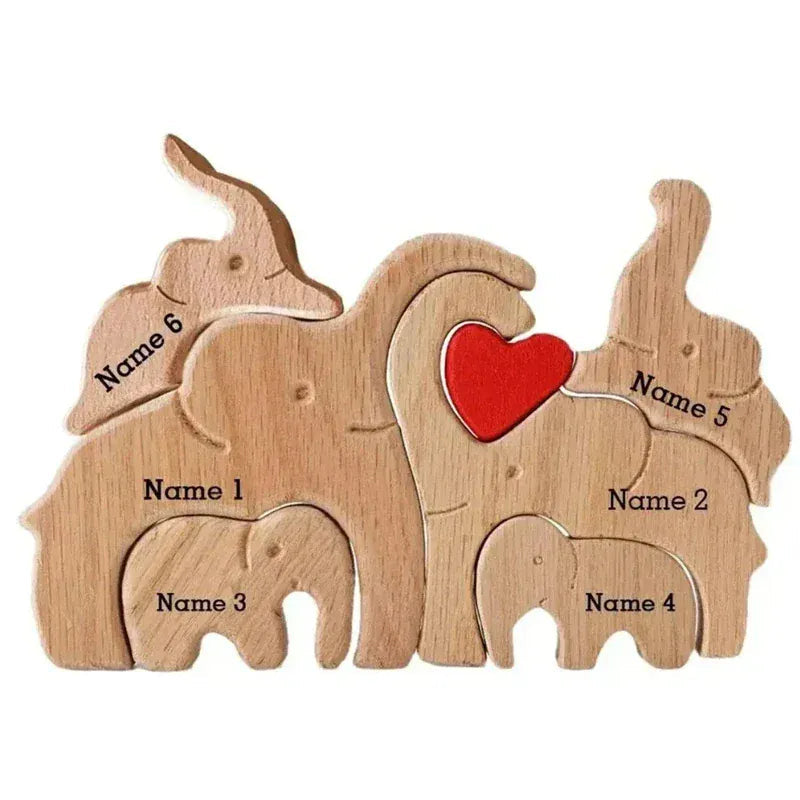 puzzle personnalisé en forme d'élèphant 6PCS / NO Personalized