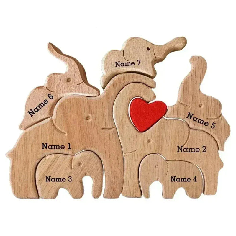 puzzle personnalisé en forme d'élèphant 7PCS / Personalized (Note)