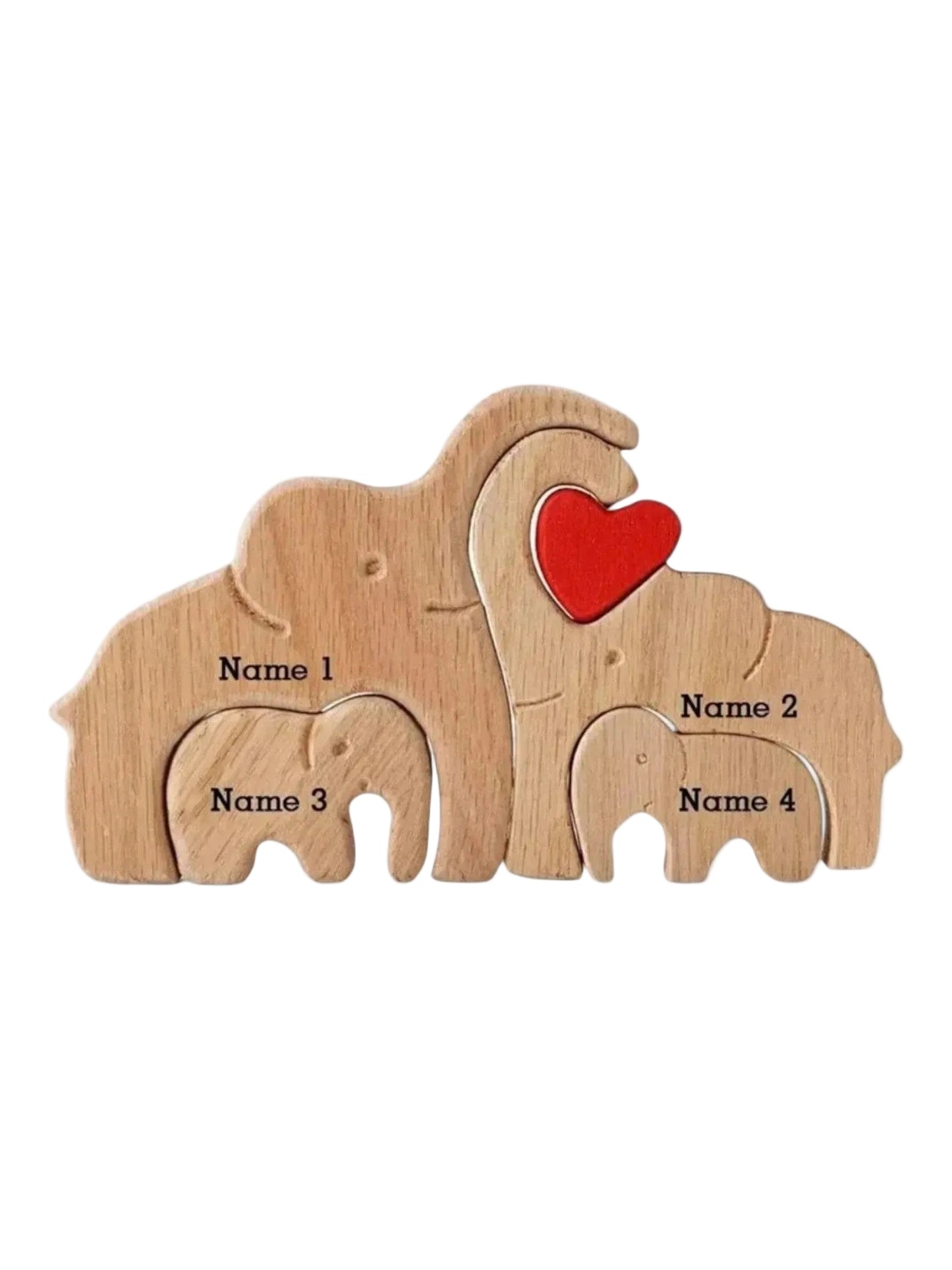 puzzle personnalisé en forme d'élèphant I boutique1one 4PCS / Personalized (Note)
