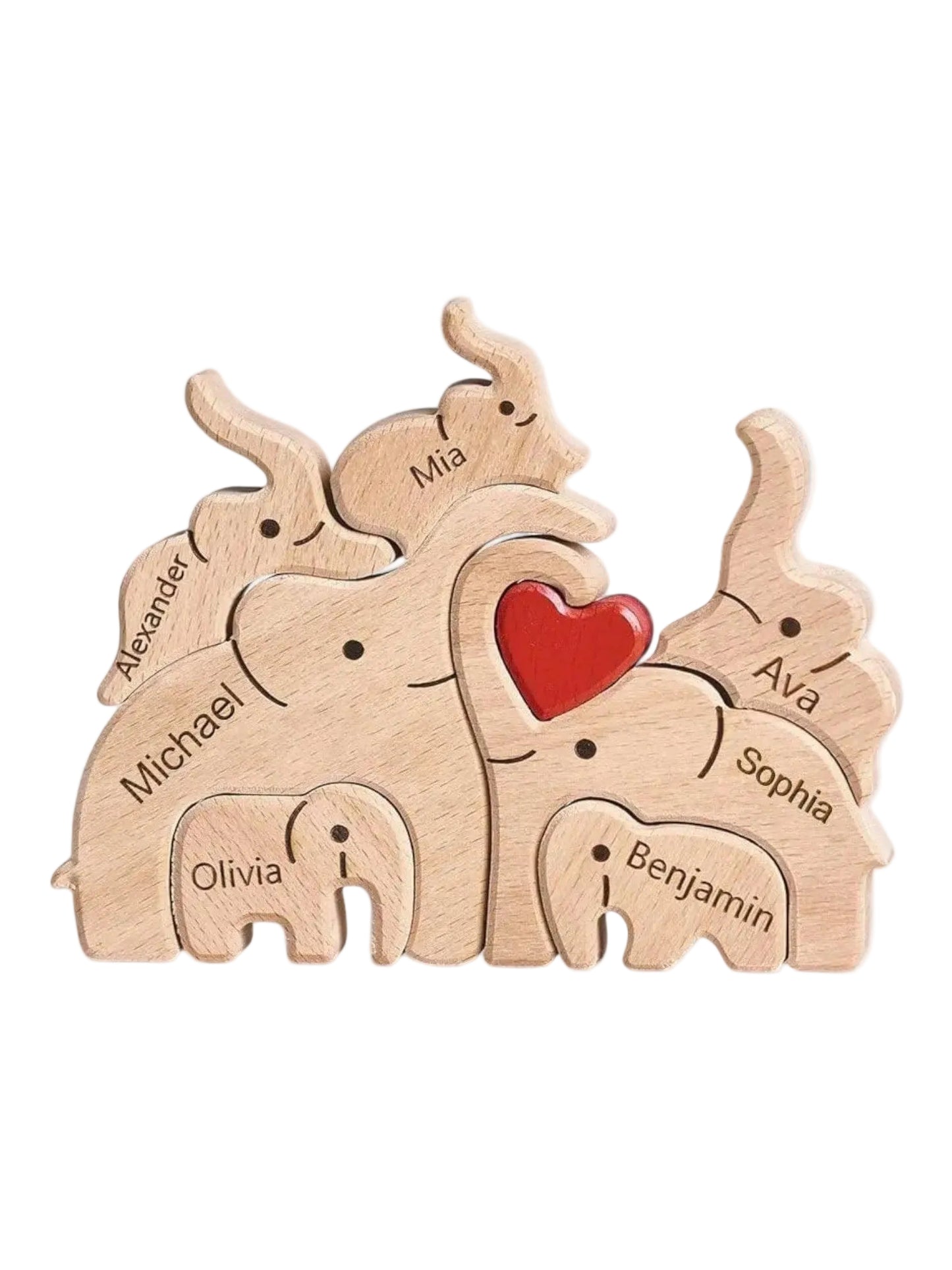 puzzle personnalisé en forme d'élèphant I boutique1one 7PCS / Personalized (Note)