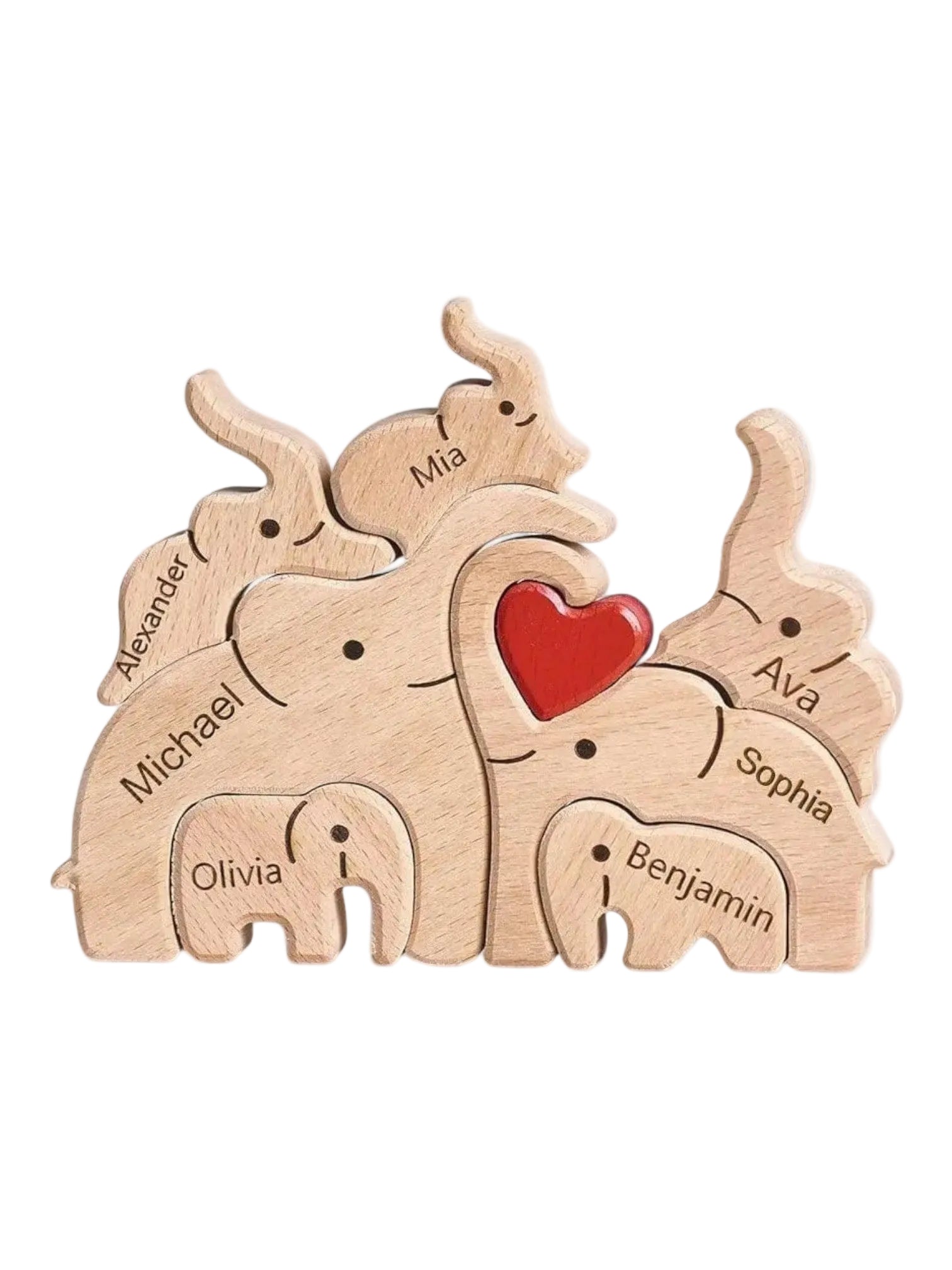 puzzle personnalisé en forme d'élèphant I boutique1one 7PCS / Personalized (Note)