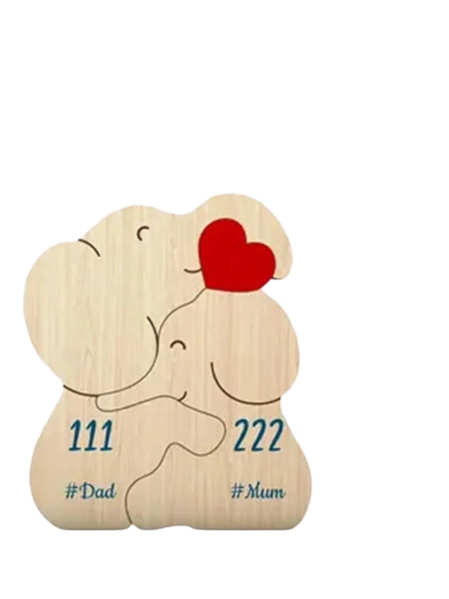 puzzle personnalisé en forme d'élèphant I boutique1one Elephant B-2 / NO Personalized