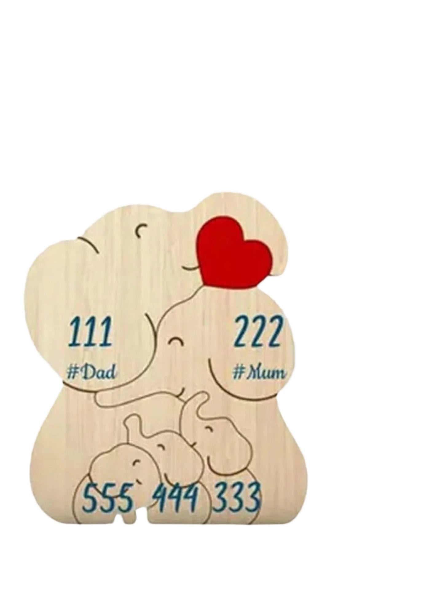 puzzle personnalisé en forme d'élèphant I boutique1one Elephant B-5 / NO Personalized