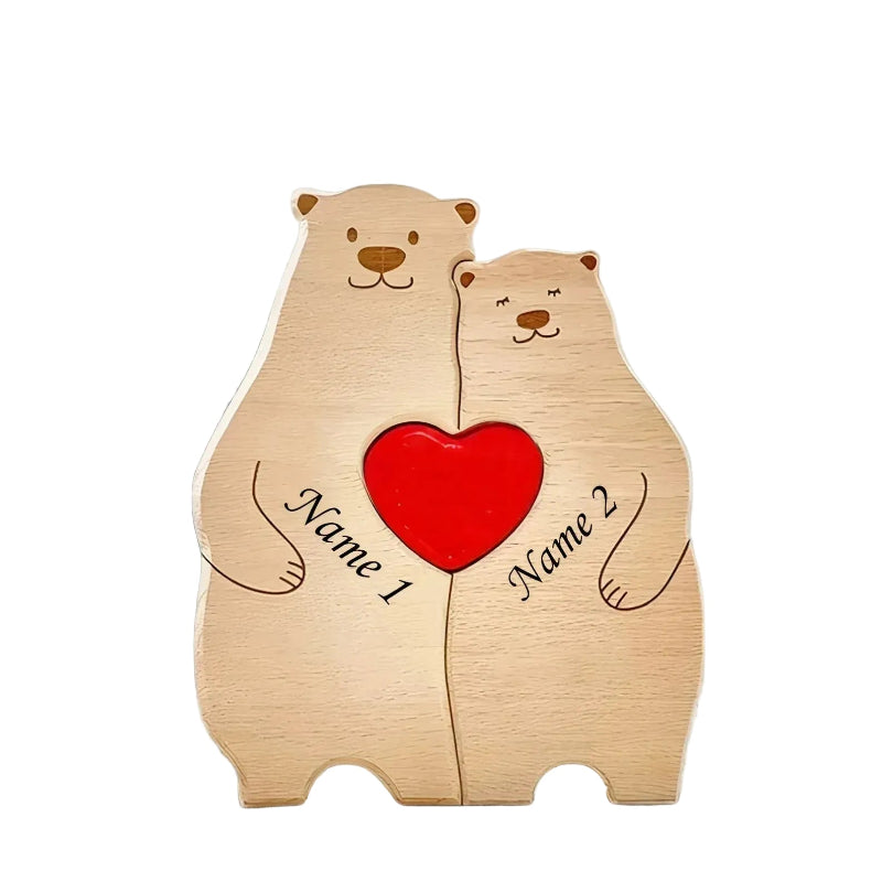 puzzle personnalisé en forme d'ours 2 little bears
