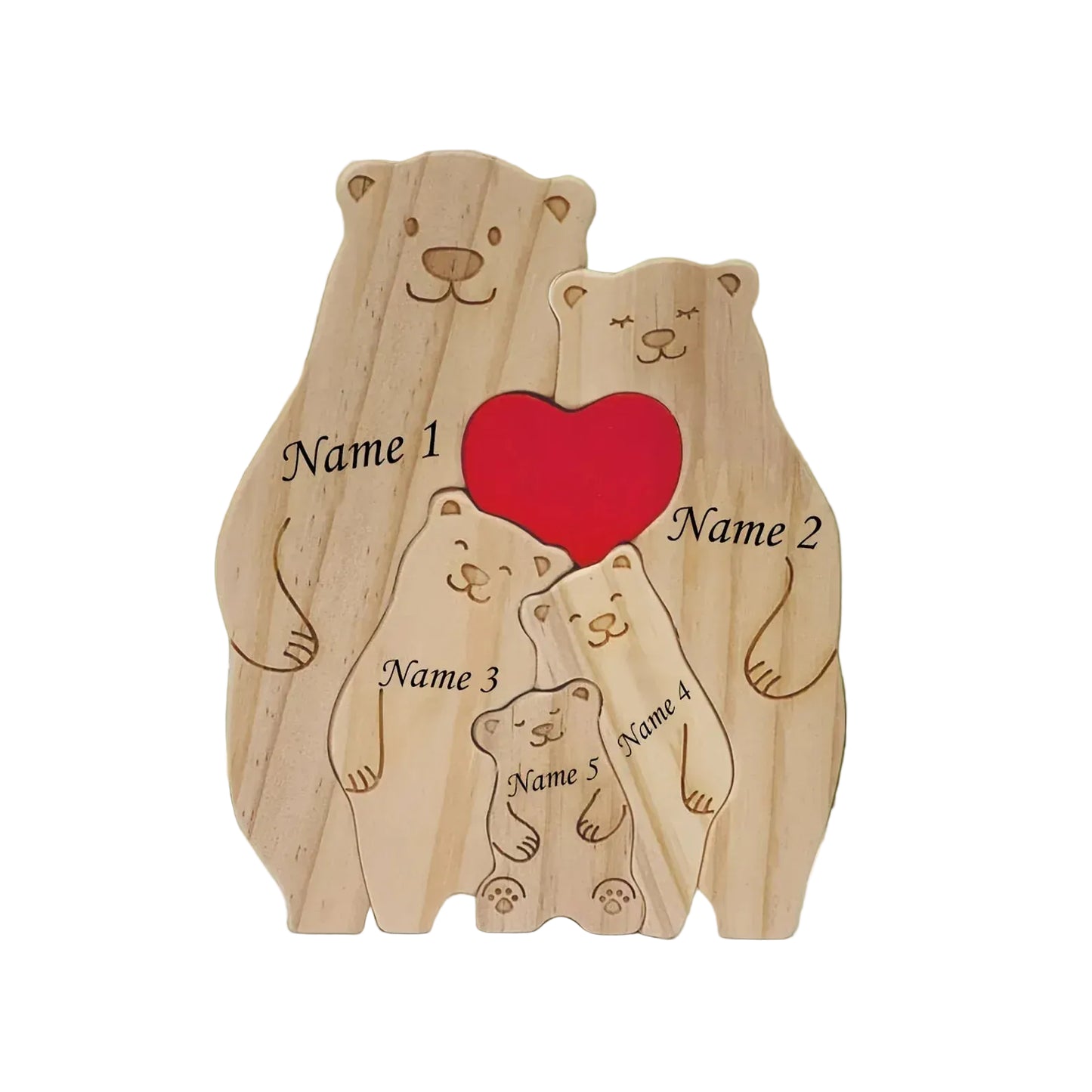 puzzle personnalisé en forme d'ours 5 little bears