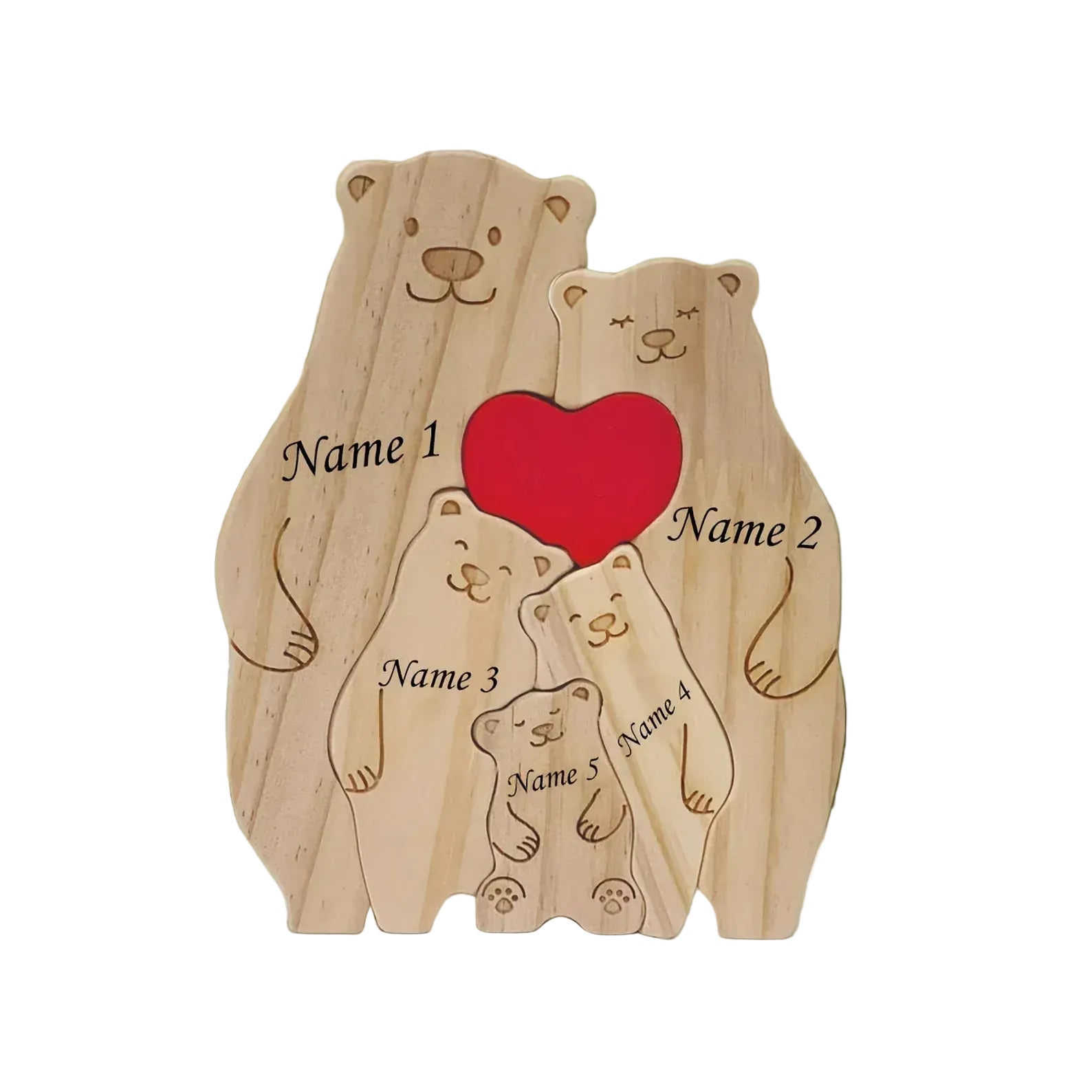 puzzle personnalisé en forme d'ours 5 little bears